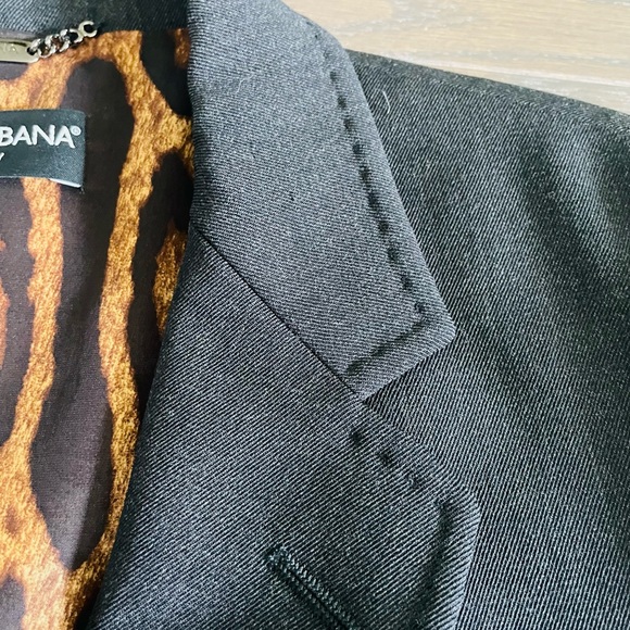 Dolce & Gabbana Leopard Classic Wool Jacket Silk Lined Size 48 - Picture 15 of 16